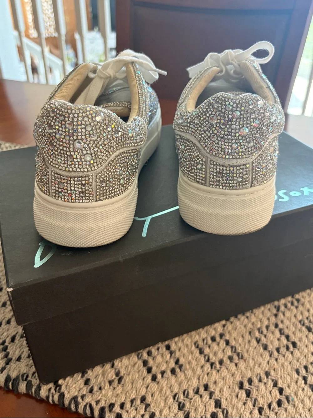 Dazzling Betsey Johnson Sidny Rhinestone Sneakers all-over crystal pave